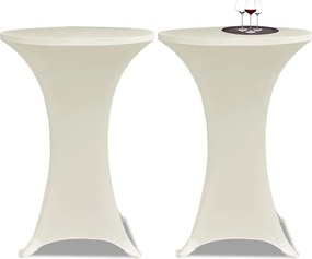 vidaXL Καλύμματα Τραπεζιού Ελαστικά 4 τεμ. Κρεμ Ø 70 εκ.