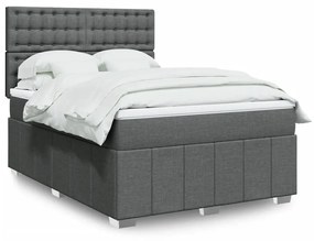 ΚΡΕΒΑΤΙ BOXSPRING ΜΕ ΣΤΡΩΜΑ ΣΚΟΥΡΟ ΓΚΡΙ 140X200 ΕΚ ΥΦΑΣΜΑΤΙΝΟ 3294006