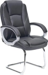 BF6950VW Πολυθρόνα Γραφείου Επισκέπτη, Pu Μαύρο, Βάση Χρώμιο   2τμχ