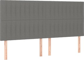 vidaXL Κρεβάτι Boxspring με Στρώμα Σκούρο Γκρι 200x200 εκ. Υφασμάτινο