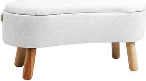 Stewehome Πουφ & Παγκάκι με Ξύλινα Πόδια Κομψό Design λευκό 85x15x41 cm