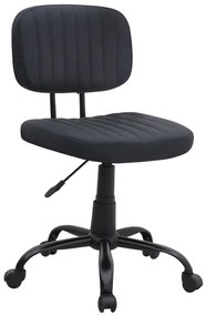 Καρέκλα γραφείου Romano Megapap από τεχνόδερμα χρώμα μαύρο 46x53x79/86εκ.