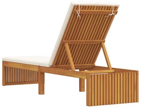 vidaXL Ξαπλώστρα με Μαξιλάρι 200x55x30 εκ Μασίφ Ξύλο Ακακίας