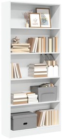 vidaXL Βιβλιοθήκη Λευκή 80x24x176 εκ. από Επεξεργασμένο Ξύλο