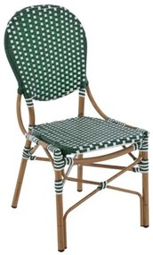 ΚΑΡΕΚΛΑ ΑΛΟΥΜΙΝΙΟΥ BAMBOO LOOK ΜΕ WICKER ΠΡΑΣΙΝΟ ΛΕΥΚΟ HM5792.01 47x55x98 εκ.