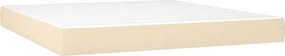 vidaXL Κρεβάτι Boxspring με Στρώμα &amp; LED Κρεμ 180x200 εκ. Υφασμάτινο