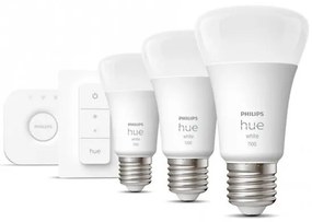 Starter Kit Έξυπνη Λάμπα Led 3xΕ27 9,5W 1100 Dimmer Hue W 929002469204 Philips Hue 929002469204 Λευκό