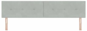 vidaXL Κεφαλάρι με φώτα λωρίδας LED Ανοιχτό γκρι 100 cm Βελούδο