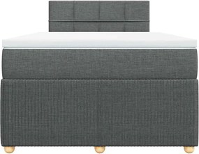 vidaXL Κρεβάτι Boxspring με Στρώμα Σκούρο Γκρι 120x190 εκ Υφασμάτινο