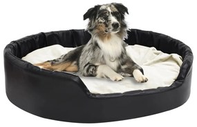 Κρεβάτι Σκύλου Μαύρο/Μπεζ  99 x 89 x 21 εκ. Βελουτέ/Συνθ. Δέρμα