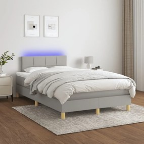 ΚΡΕΒΑΤΙ BOXSPRING ΜΕ ΣΤΡΩΜΑ &amp; LED ΑΝ.ΓΚΡΙ 120X200 ΕΚ ΥΦΑΣΜΑΤΙΝΟ 3133701