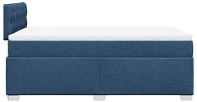 vidaXL Κρεβάτι Boxspring με Στρώμα Μπλε 120x190 εκ. Υφασμάτινο