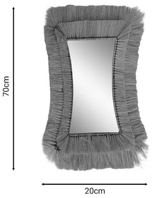 Καθρέπτης Amlont Inart φυσικό ψάθα 70x2x20εκ