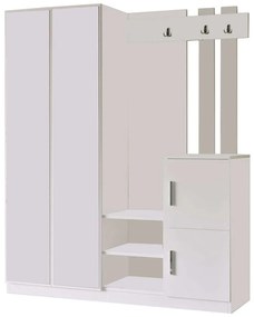 Έπιπλο Εισόδου 956LCS2808 147,2x37,5x179,7cm White Μοριοσανίδα, Μελαμίνη