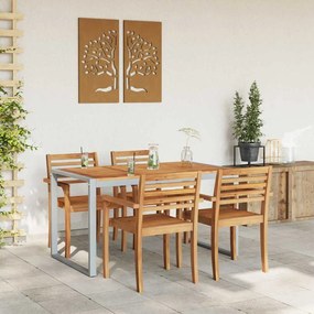 vidaXL Τραπέζι Κήπου για Φαγητό Γκρι 140 x 80 x 75 cm
