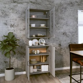 vidaXL Ντουλάπι Γκρι Sonoma 69,5 x 34 x 180 εκ. Επεξεργασμένο Ξύλο