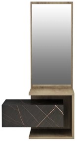 ΕΠΙΠΛΟ ΕΙΣΟΔΟΥ ΜΕ ΚΑΘΡΕΠΤΗ MEARA HM8984.13 ΜΕΛΑΜΙΝΗ BLACK MARBLE-ΦΥΣΙΚΟ 49,1x31,3x90Υεκ