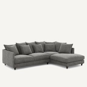 Γωνιακός καναπές-κρεβάτι από πολυεστέρα και βισκόζη, Lazare