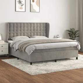 ΚΡΕΒΑΤΙ BOXSPRING ΜΕ ΣΤΡΩΜΑ ΑΝΟΙΧΤΟ ΓΚΡΙ 160X200 ΕΚ. ΒΕΛΟΥΔΙΝΟ 3129459