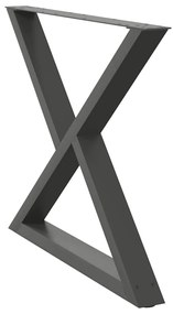 vidaXL Πόδια Τραπεζαρίας 2 τεμ. Ανθρακί 90x(72-73,3) εκ. Ατσάλι