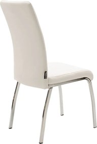 Καρέκλα Ariadne pakoworld PU λευκό-πόδι χρωμίου