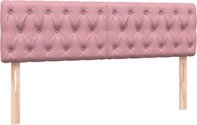 vidaXL Κρεβάτι Boxspring με Στρώμα Ροζ 160x210 εκ. Βελούδινο