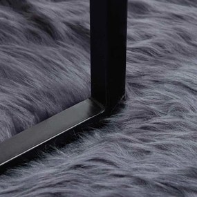 vidaXL Ψεύτικο Δέρμα Προβάτου Χαλί Tafalla Ανθρακί 80 x 250 cm