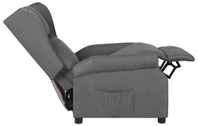 vidaXL Πολυθρόνα Ανακλινόμενη Ανοιχτό Γκρι Υφασμάτινη