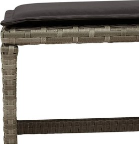 vidaXL Σετ Τραπεζαρίας Κήπου 9 τεμ. Γκρι Συνθ. Ρατάν με Μαξιλάρια