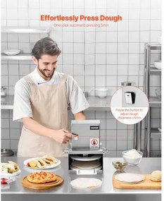 VEVOR 6 in Electric Pizza Dough Press Machine Commercial Pizza Pastry Sheeter