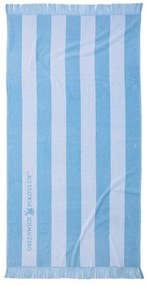 Πετσέτα Θαλάσσης 3728 Light Blue-White Greenwich Polo Club Beach 90x170cm 100% Βαμβάκι