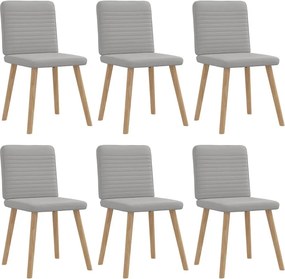 vidaXL Καρέκλες τραπεζαρίας 6 τεμ Cloud Grey Fabric