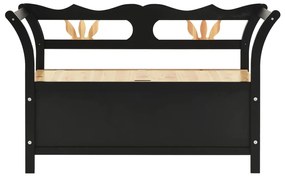 vidaXL Πάγκος Μαύρος 107 x 45 x 75,5 εκ. από Μασίφ Ξύλο Ελάτης
