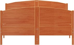 vidaXL Σκελετός Κρεβ. Χωρίς Στρώμα Καφέ Κεριού 135x190 εκ Μασίφ Πεύκο