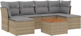 vidaXL Patio Sofa Set 4-θέσια Mix Beige and Light Grey