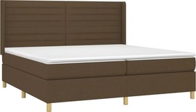 vidaXL Κρεβάτι Boxspring με Στρώμα Σκούρο Καφέ 200x200 εκ. Υφασμάτινο