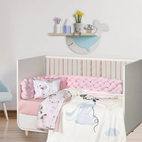 Κουβέρτα Βρεφική 4915 Fleece Light Blue-Pink-Mint Das Home Κούνιας 110x150cm Πολυέστερ