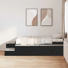 vidaXL Κρεβάτι Αποθήκευσης Μαύρο Καφέ 90x200 cm
