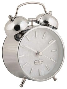 Ρολόι Επιτραπέζιο - Ξυπνητήρι Pearl Glow KA6009CH 8x4,6x12cm Chrome Karlsson Metal