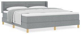vidaXL Κρεβάτι box spring με στρώμα σε ανοιχτό γκρι, 180 x 200 εκ., ύφασμα