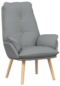 vidaXL Χαλαρωτική Πολυθρόνα Ανοιχτό γκρι 69 x 74 x 93 εκ. ύφασμα