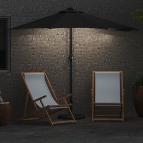 vidaXL Ομπρέλα Κήπου Μαύρο 294 x 150 x 224 εκ. ύφασμα