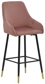 Intrahome Σκαμπό bar Lithe Intrahome μεταλλικό μαύρο χρυσό-βελούδο σάπιο μήλο 47x44x98εκ | SKU: INTRAPA-130111313