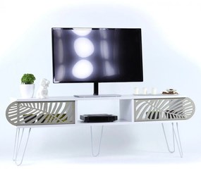 MELAMINE TV FURNITURE  WHITE WHITE 151x30x48Y cm.