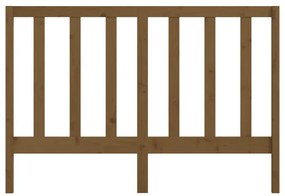 Κεφαλάρι Κρεβατιού Μελί 126 x 4 x 100 εκ. από Μασίφ Ξύλο Πεύκου - Καφέ