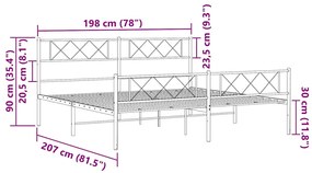 ΠΛΑΙΣΙΟ ΚΡΕΒΑΤΙΟΥ ΜΕ ΚΕΦΑΛΑΡΙ&amp;ΠΟΔΑΡΙΚΟ ΛΕΥΚΟ 193X203ΕΚ. ΜΕΤΑΛΛΟ 372350