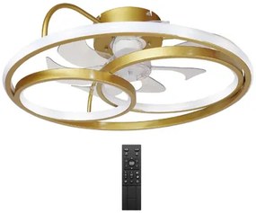 POWERTECH smart ανεμιστήρας οροφής HLL-0178 με LED φως, 50W, Φ50x21cm, χρυσός