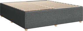 vidaXL Κρεβάτι Boxspring με Στρώμα Σκούρο Γκρι 180x200 εκ Υφασμάτιν