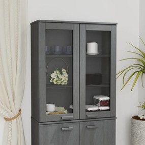 vidaXL Πάνω Μέρος Ντουλαπιού HAMAR Γκρι 85x35x100 εκ. Μασίφ Πεύκο
