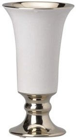 Βάζο Διακοσμητικό Elliette 1718 11x11x20cm White-Gold Artekko Κεραμικό